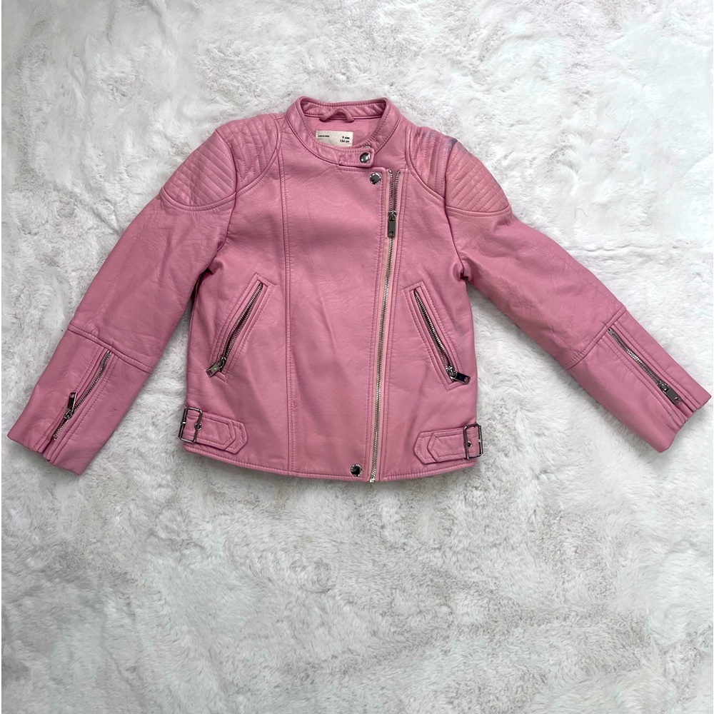 Kids ZaraGirls Pink leather like vest size 9